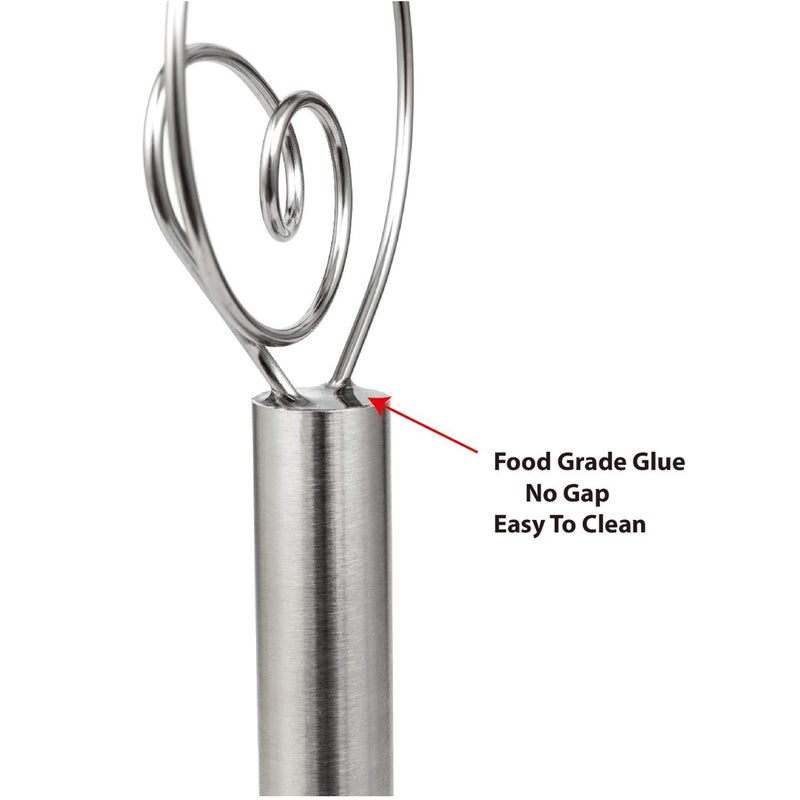 Jillmo Danish Dough Whisk, 12 inch Stainless Steel Bread Whisk, 2 Pack - Image 3